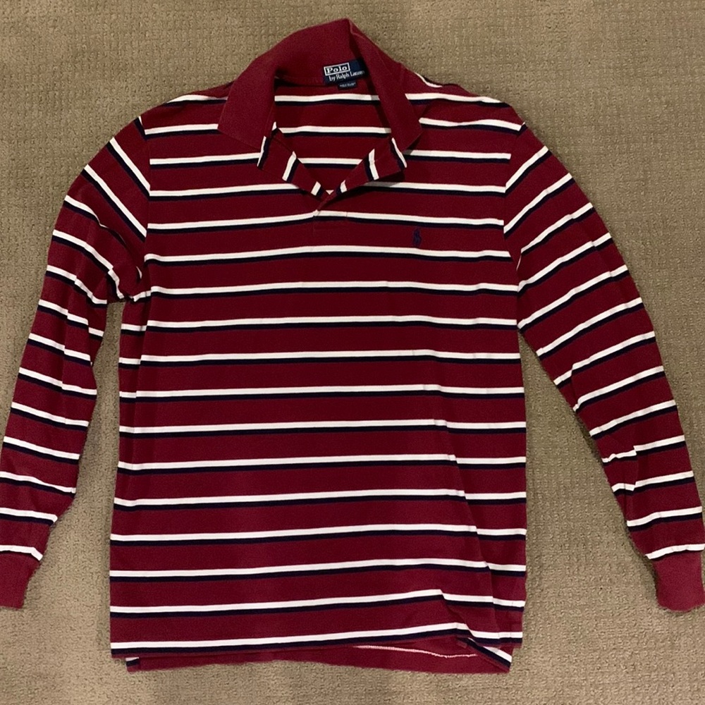 Large Striped Long Sleeve Ralph Lauren Polo